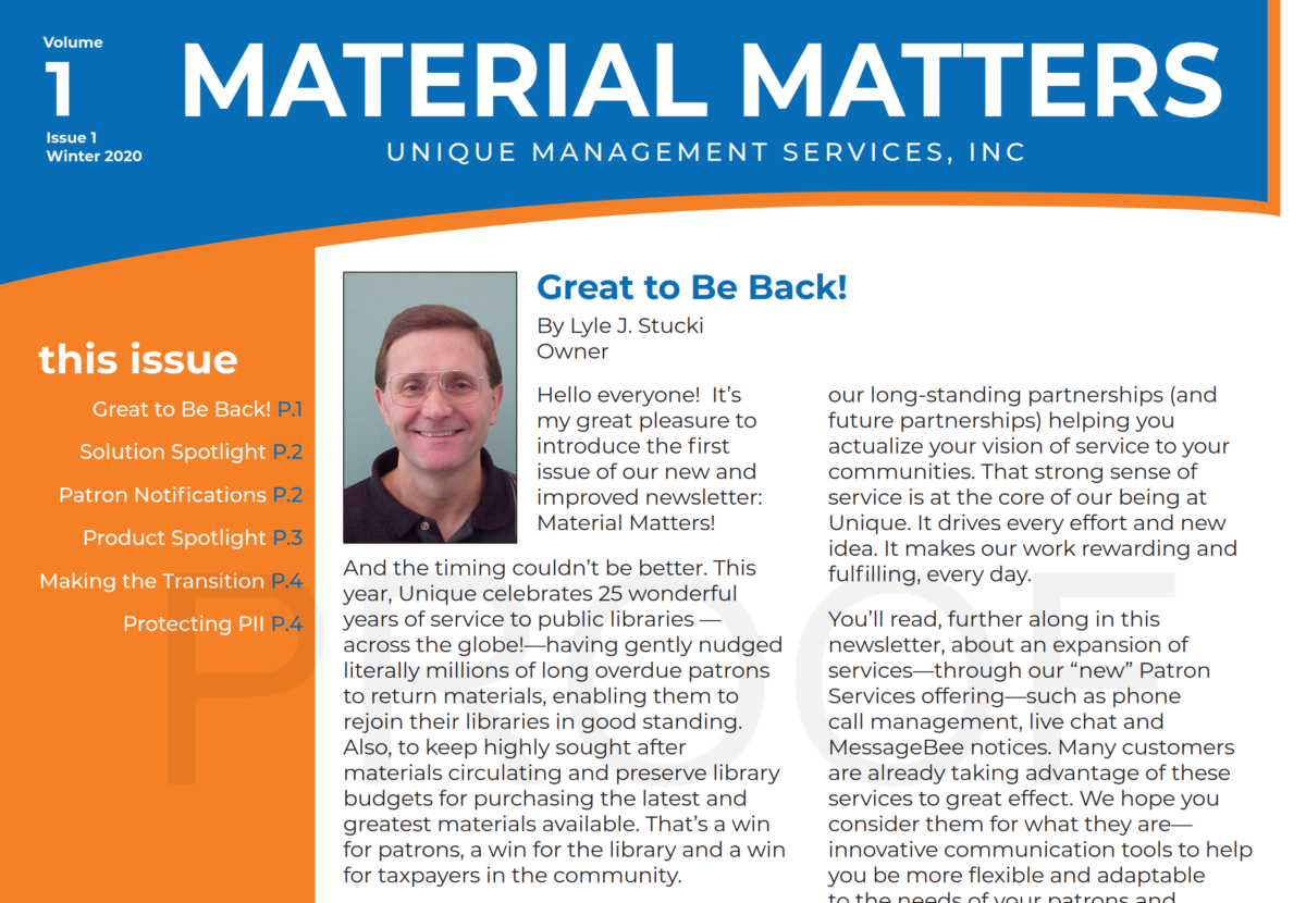 Material Matters: Great To Be Back!